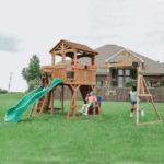 Backyard Discovery Sterling Point Cedar Wood Outdoor Swing Set with Slide - Image 10