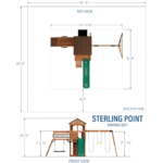 Backyard Discovery Sterling Point Cedar Wood Outdoor Swing Set with Slide - Image 7