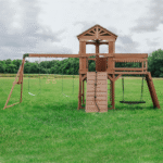 Backyard Discovery Sterling Point Cedar Wood Outdoor Swing Set with Slide - Image 9