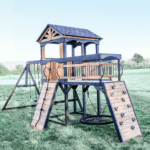 Backyard Discovery Timber Crossing Cedar Wood Outdoor Swing Set with 8-Foot Slide - Image 5