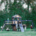 Backyard Discovery Timber Crossing Cedar Wood Outdoor Swing Set with 8-Foot Slide - Image 6