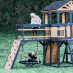 Backyard Discovery Timber Crossing Cedar Wood Outdoor Swing Set with 8-Foot Slide - Image 7