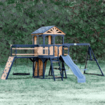 Backyard Discovery Timber Crossing Cedar Wood Outdoor Swing Set with 8-Foot Slide - Image 8