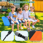 Crystals TLC 9.5 Ft. Heavy-Duty Metal Swing Set with Belt Swing and Trapeze Bar - Image 2