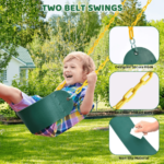 Crystals TLC 660 lbs Heavy-Duty Metal Swing Set with Platform Swing and 2 Belt Swings - Image 3