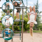 Lifetime Monkey Bar Adventure Powder-Coated Steel Backyard Swing Set with Slide - Image 2