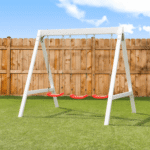 Sportspower Classic Vinyl-Covered Wooden Outdoor Swing Set with 3 Swings - Image 10
