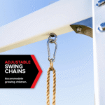 Sportspower Classic Vinyl-Covered Wooden Outdoor Swing Set with 3 Swings - Image 3