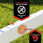 Sportspower Classic Vinyl-Covered Wooden Outdoor Swing Set with 3 Swings - Image 5