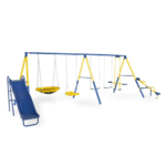 Sportspower Super 10 Me & My Toddler Metal Outdoor Swing Set with Wave Slide - Image 4