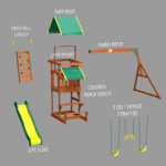 Backyard Discovery Tucson Wooden Swing Set Outdoor Playset with Slide - Image 8
