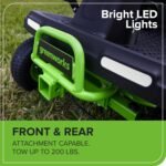 Greenworks 60V CrossoverT 30-Inch Cordless Battery Electric Riding Lawn Tractor - Image 2