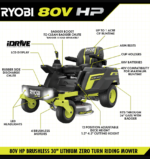 RYOBI 80V HP Brushless 30-Inch Battery Electric Cordless Zero-Turn Riding Mower with 10Ah Batteries - Image 6