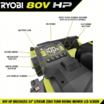 RYOBI 80V HP Brushless 54-Inch Battery Electric Cordless Zero-Turn Riding Mower with Mulch Kit - Image 4
