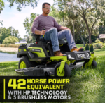 RYOBI 80V HP Brushless 54-Inch Battery Electric Cordless Zero-Turn Riding Mower with Mulch Kit - Image 5