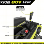 RYOBI 80V HP Brushless 54-Inch Battery Electric Cordless Zero-Turn Riding Mower with Mulch Kit - Image 7