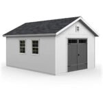 Handy Home Products Scarsdale 12' x 16' DIY Wooden Backyard Storage Shed with Floor