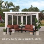 Backyard Discovery Ridgedale 8x8 Ft Steel Cabana Pergola Seating Pumice - Image 2