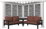 Backyard Discovery Ridgedale 8x8 Ft Steel Cabana Pergola Seating Pumice - Image 3